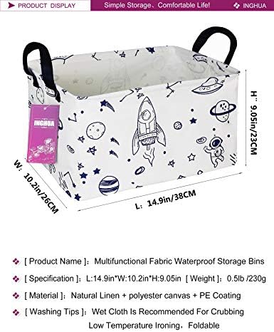 Rectangular Storage Basket Gift Bag Rec Spaceships