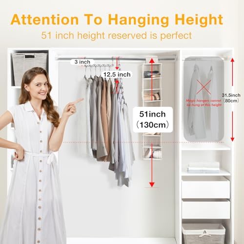 HOUSE DAY Space Saving Hangers for Clothes 4 Pack, Metal Magic Hanger