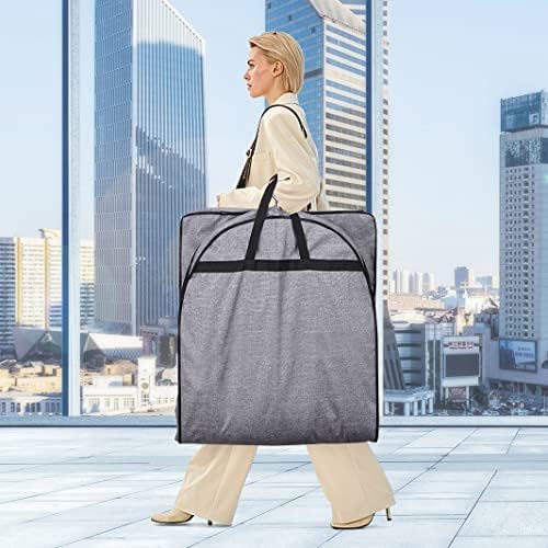 MISSLO 60" Heavy Duty Long Garment Bags for Travel Monogrammed Dress Bag Waterproof Oxford Fabric Wedding Dress Cover for Gowns, Winter Coats, Suits (Pack of 2)