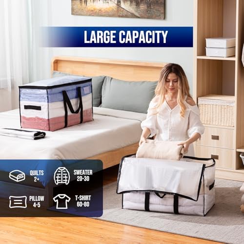 TAILI 6 Pack Clear Extra Large Moving Bags,Storage Bag with Visible Window