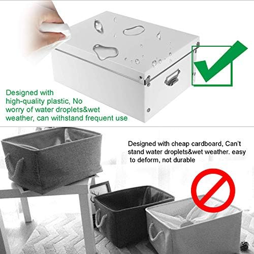 SEEKIND Decorative Storage Boxes with Lids,Water-Proof Storage Bins for Shoes,Clothes,Office …
