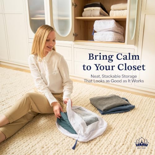 The Cashmere Choice 5 Pack Cashmere Wool Sweater Storage Bags Moth Proof – 100% Cotton Breathable Clothes Protection Pouch – XL