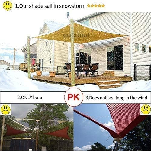 Sun Shade Sail Canopy, Patio Shade Cloth Outdoor Cover - Sunshade Fabric Awning Shelter for Pergola Backyard Garden Carport (Sand, 8' x 16' Rectangle)