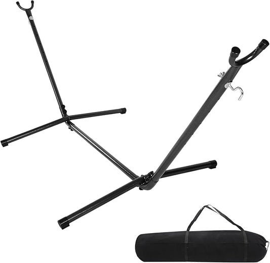 ONCLOUD 9 FT Hammock Stand Only, Heavy Duty Adjustable Indoor Outdoor Space Saving Steel Stand with Carrying Case, Universal Hammock Stand with 450 Pounds Capacity for Garden (Black)