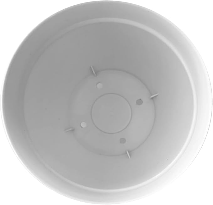 15" Classic Plastic Planter, Multipurpose Pot for Indoor & Outdoor Plants,Cream White