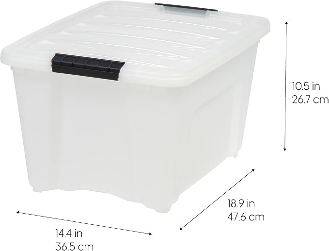 IRIS USA 6-Pack 32 Quart Storage Bins with Lids, Pearl
