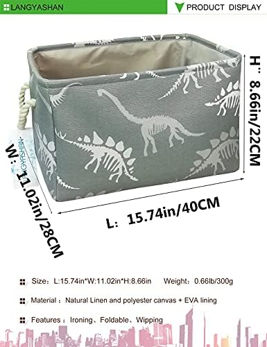 Rectangular Thick Storage Bin Household for Closet Kitchen Office Dinosaur