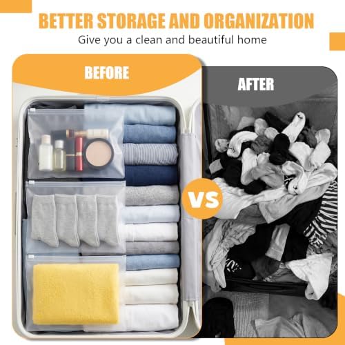 100 Pcs 8 x 10 Inch Frosted Zipper Bags for Clothes Bathing Suit