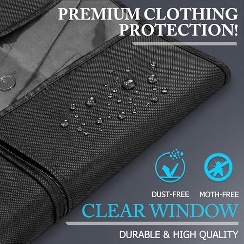 Hleelomi 1 Pack 43-in Garment Bag for Hanging Clothes Suit Bag Black