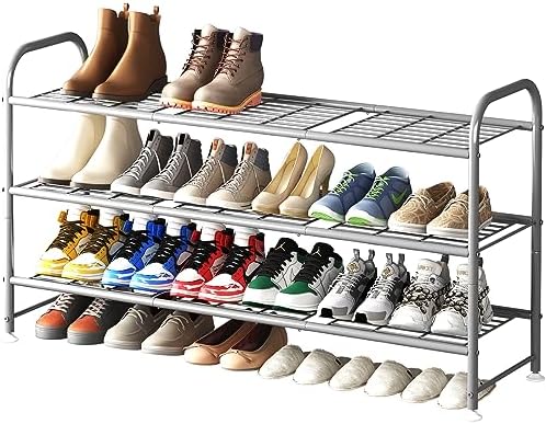 LINZINAR 3 Tier Long Shoe Rack for Closet Metal Shoe Organizer for Entryway