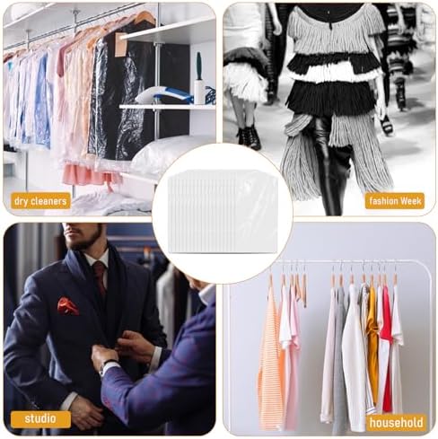 30 Pcs Clear Garment Cover 47 Inch Plastic Garment Bags for Hanging Clothes Dry Cleaning Bags Transparent Dust-proof Storage Covers for Skirt Coat Suit Shirt Jacket