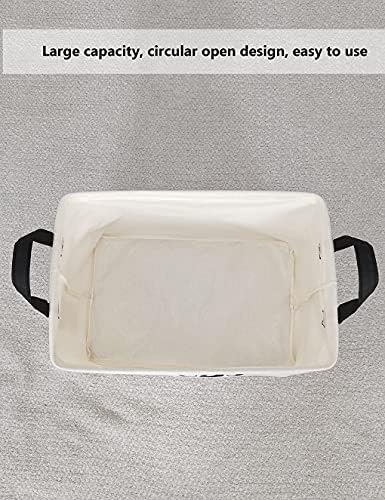 QUEENLALA Rectangular Collapsible Laundry Basket with Side Handles, Toys