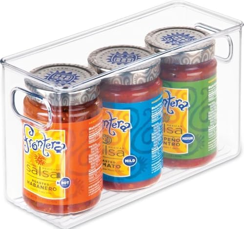 iDesign Slim Clear Plastic Storage Bin, Tall Narrow | Organizer, For Kitchen, Fridge, Freezer, or Pantry