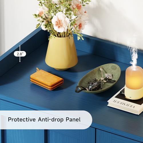 ONBRILL Shoe Cabinet with Cross Molding Doors, 6-Tier Shoe Storage(Blue)
