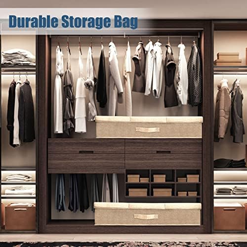 Supowin 2Pack Large Underbed Storage Containers Bin with Lids, Khaki