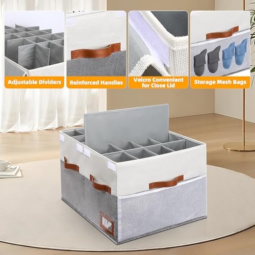 Supowin Large Shoe Organizer for Closet, Foldable Shoe Storage Bin with Lid