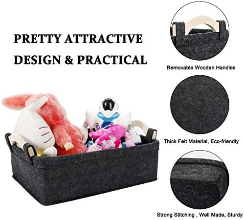 Small Basket Gray Storage Baskets for Shelves Fabric Storage Bins for Living Room Kitchen Playroom Bathroom Toilet Dorm Narrow Storage Basket Organizer Decorative Basket