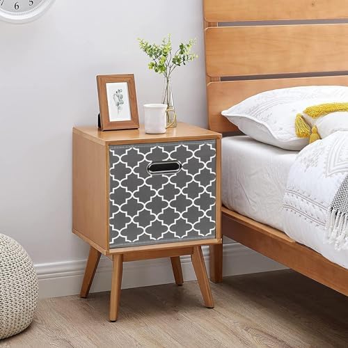 Fabric Cloth Storage Bins,Fabric Cube Organizer with Dual Handles Foldable Cube Storage Baskets for Home Bedroom Storage,Set of 3,(Gray Light)