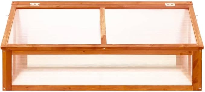 Foldable Wooden Greenhouse, 45 Inch Portable Garden Cold Frame with Hinged Lid, Weather-Resistant Fir Wood Plant Shelter for Patio, Balcony and Terrace