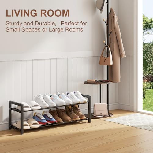 Expandable Shoe Rack, Heavy Duty Metal Shoe Organizer for Closet