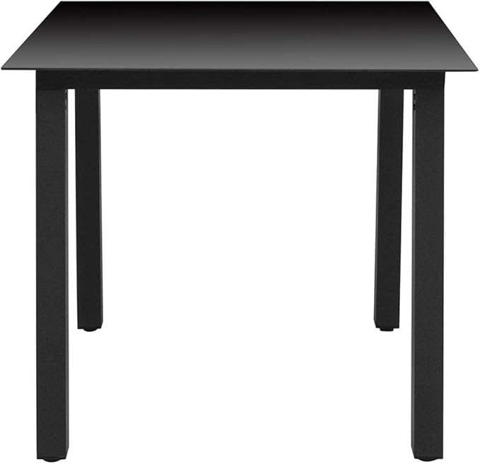 FAMIROSA Garden Table Black 31.5x31.5x29.1 Aluminium and Glass