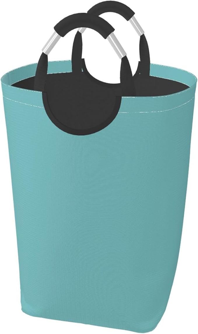 Large Laundry Hamper Bag, Retro Blue Trend Color Collapsible Laundry Basket Dirty Clothes Organizer Washing Bin for Family Essentials Storage