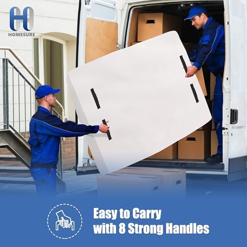 HOMESURE 2 Pack Mattress Bags for Moving and Storage with 8 Handles - Mattress Cover for Moving - Heavy Duty, Strong Zipper Closure, Moving Supplies & Moving Bag - Semi-Transparent, California King