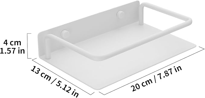 Floating Shelves for Wall with Guardrail, 8 Inch Metal Wall Mounted Storage Shelves, Modern Space-Saving Bathroom Over Toilet Shelves Decor for Living Room, Bedroom, Kitchen & Office