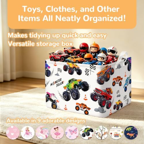 Kids Basket with Handles, Storage Toy Box for Boys, Truck