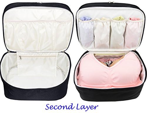 Travel Organizer Underwear Bag - Large Double Layer Packing Storage Bag – Fits Large Bra, Socks, Underpants, Cosmetic, Toiletry kit