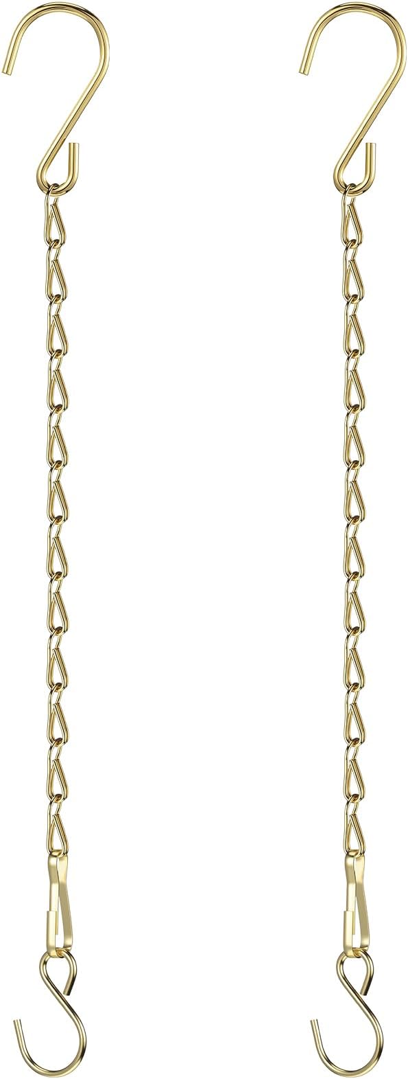 EBOOT 2 Pcs Hanging Chain for Bird Feeders, Planters, Lanterns and Ornaments(19.7 Inch,Gold)