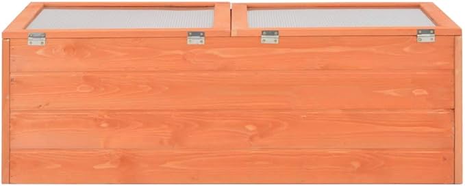 Wooden Garden Portable Greenhouse Sturdy Cold Frame Raised Plants Bed Protection with 2 PC Boards and Openable Top Door Raised Flower Planter Box 39.4"x19.7"x13.4"