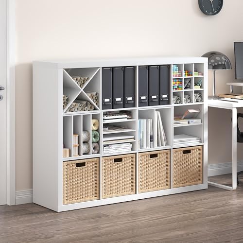 Furinno Cubicle X-Shelf Cube Insert, 3-Shelf Cube Organizer, White