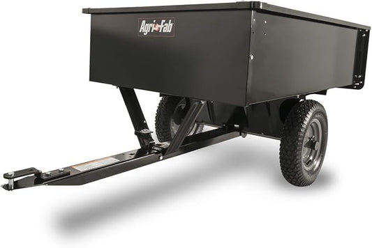 Agri-Fab 45-0101 Steel Utility Lawn & Garden Dump Cart, For Riding Lawn Mowers, 12 cu ft/750# Capacity; 16" Pneumatic Wheels, Easy Foot-Lever Dumping