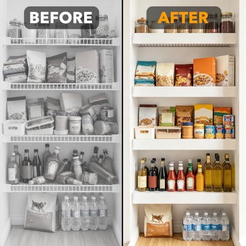 SpaceAid Wire Shelf Covers for Pantry Rack, 28" W x 16" D, White 5pcs