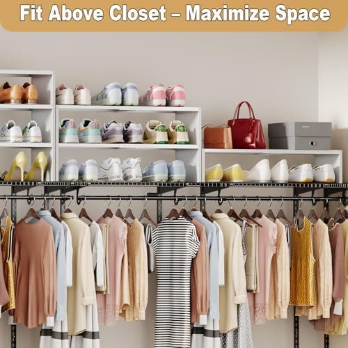 X-cosrack 3-Tier Shoe Rack for Closet, Shoe Organizer for Front Door Entrance Expandable Shoe Shelf, Stackable Iron Shoe Storage Shelves for Closets, Entryway, Hallway, Garage,White