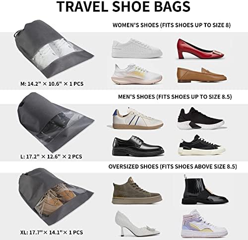 Clear Garment Bags for Hanging Clothes, 7 Pack 60 Inch, with 4 Shoe Bags