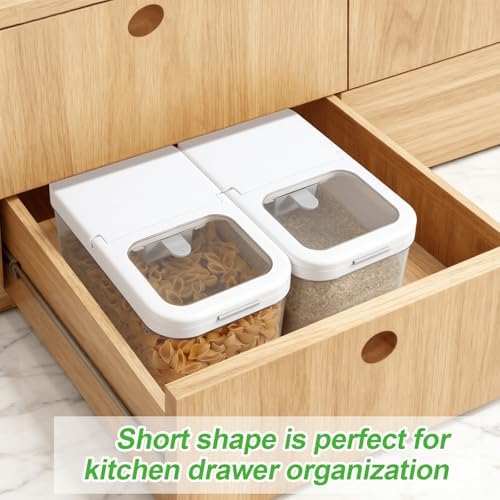 12 Lbs Rice Flour Sugar Storage Containers Dry Food Holder with Flip-up Lid