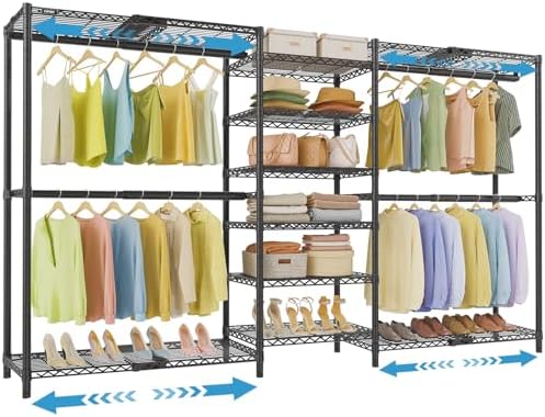 VIPEK X3 Plus Large Expandable Closet Rack Wardrobe Closet Organizer Black