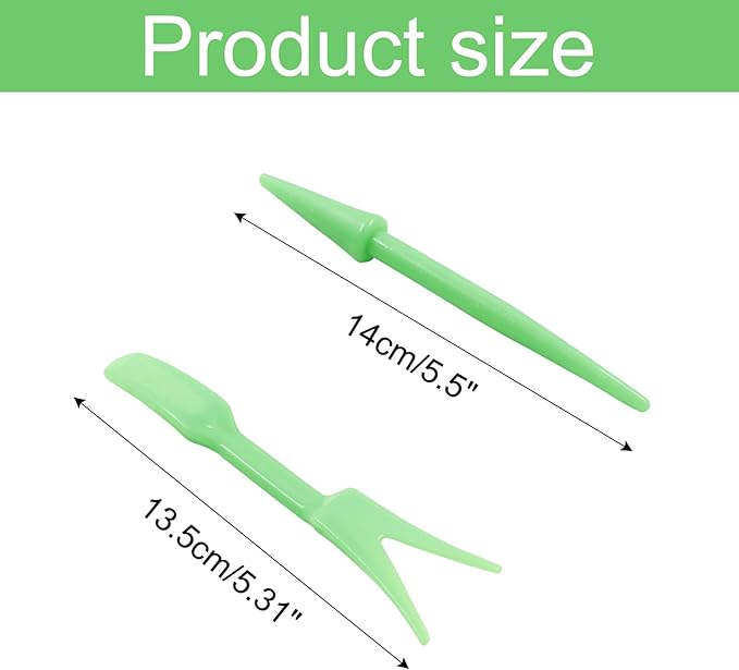 Bivethoi Garden Hand Tools Transplanting Shovel Scoops Kits for Plant Cultivation Digging Care, Set of 6, Light Green