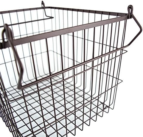 DII Metal Wire Utility Storage Bin, Large Rectangle, 13x10x11", Bronze