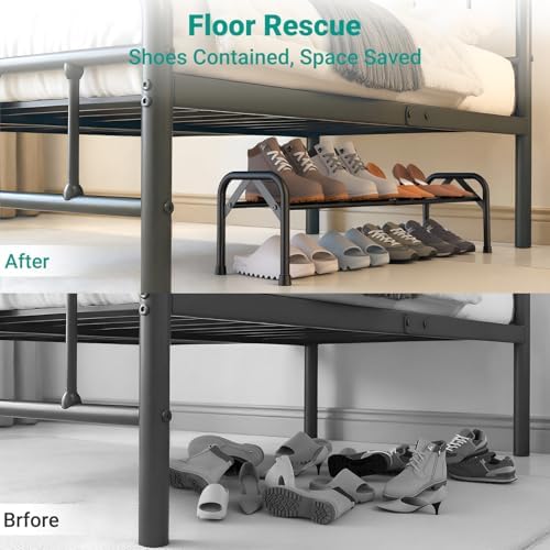 YEASHEIN 1-Tier Expandable Shoe Rack for Closet Floor, Λ-Frame - Black