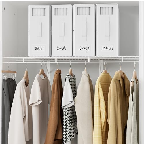 SheetCube Bed Sheet Organizers and Storage 4 Pack, Foldable Linen Closet Organizer with Window and Label, Bedding Folder Storage Box Container for Blanket, Duvet Cover Set, Bed Sheet Set - White