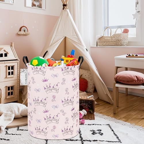Castle Storage Bin Foldable Nursery Basket | Foldable with Waterproof PE Coating Organizer Bin for Kids Boys and Girls,Office,Bedroom,Clothes