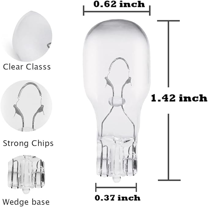 Landscape Bulbs 11W, T5 Low Voltage Landscape Light Bulbs, Malibu Bulb, 11 Watt 12 Volt Wedge Base Landscape Bulb, Small Light Bulb, Garden Light Bulbs, Yard Light Bulb, 10 Pack