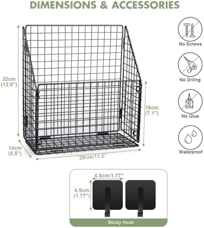 Greentainer Bath Toy Storage Organizer, Large Foldable Bathtub Toy Holder with Drainage, No Drill Adhesive Wall Mounted Rustproof Metal Wire Basket for Bathroom Tub & Shower Toys