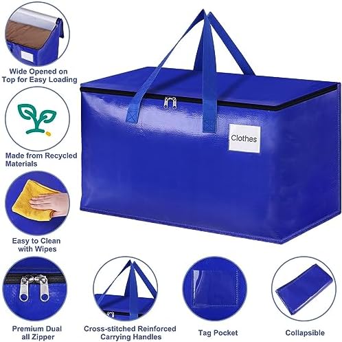 StorageRight Moving Bags, Moving Boxes, 93L 6-Pack Sotrage Bags, 4 Colors
