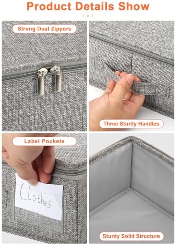 punemi 5 inch High Sturdy Low Profile Under Bed Storage, 2 Pack, Grey
