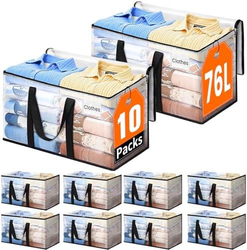 Moving Bags, Extra Large Heavy Duty Storage Bags, 76L, 10 Packs