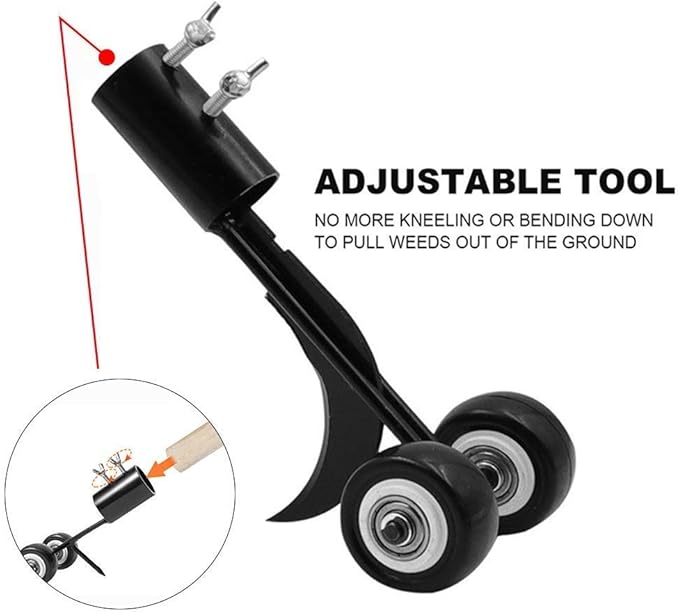 Beita Stand Up Weeding Tool with Wheels, Garden Patio Lawn Driveways Weeds